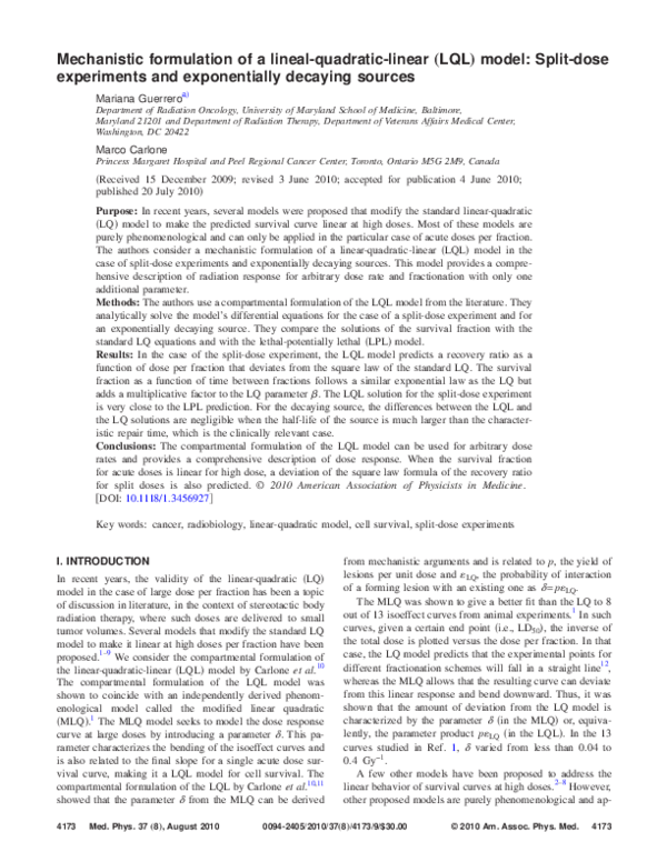 (PDF) Mechanistic formulation of a lineal-quadratic-linear (LQL) model ...