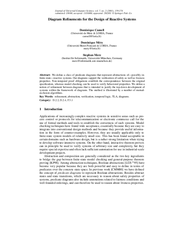 (PDF) Diagram Refinements for the Design of Reactive Systems