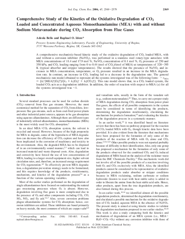 (PDF) Comprehensive Study of the Kinetics of the Oxidative Degradation ...
