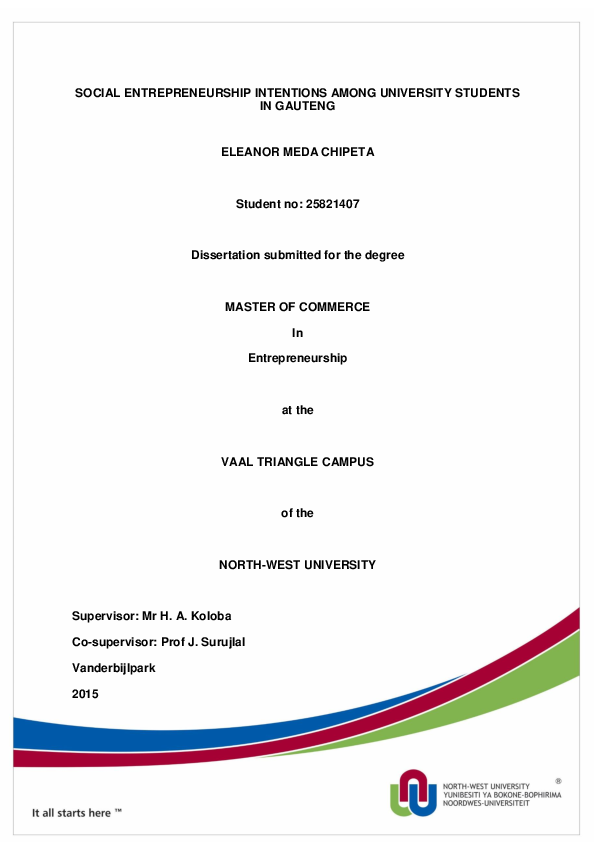 (PDF) Social entrepreneurship intentions among university students in ...