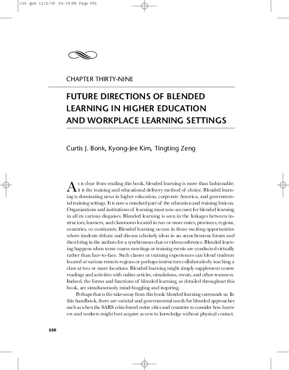 (PDF) Future Directions of Blended Learning in Higher Education and ...