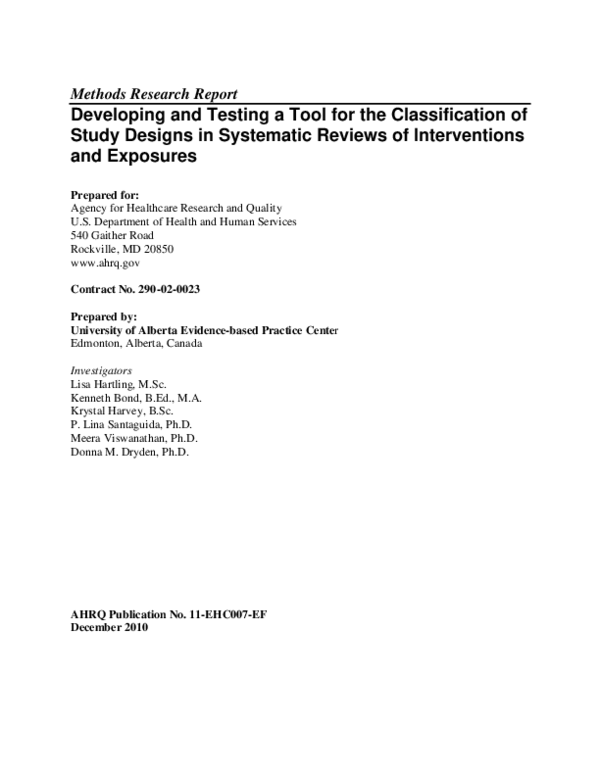 (PDF) Developing and Testing a Tool for the Classification of Study ...