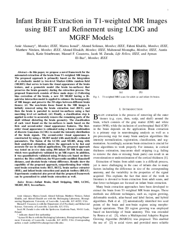 (PDF) Infant Brain Extraction in T1-Weighted MR Images Using BET and ...