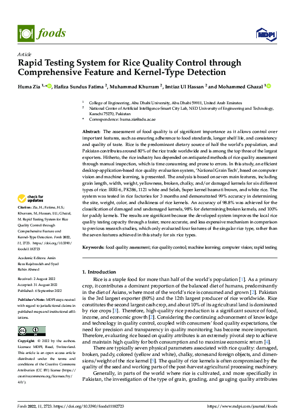 (PDF) Rapid Testing System for Rice Quality Control through ...