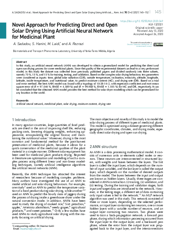 (PDF) Novel Approach for Predicting Direct and Open Solar Drying Using ...