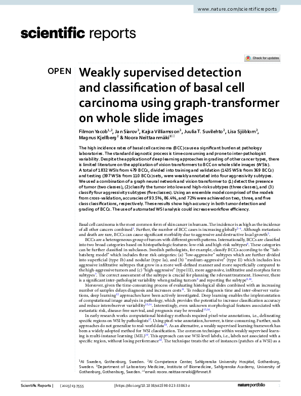 (PDF) Weakly supervised detection and classification of basal cell ...