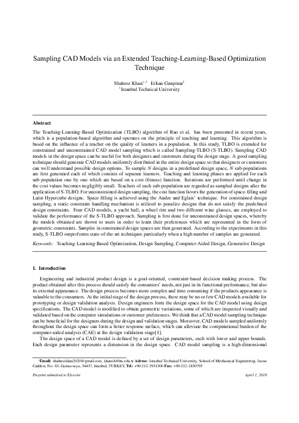 (PDF) Sampling CAD models via an extended teaching–learning-based ...