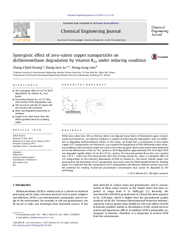 (PDF) Synergistic effect of zero-valent copper nanoparticles on ...