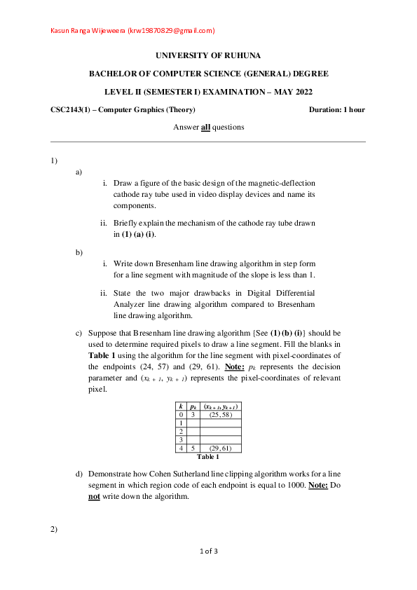 (PDF) Computer Graphics 2021