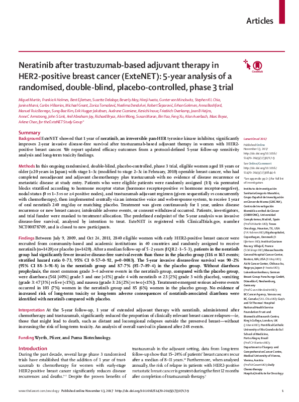 (PDF) Neratinib after trastuzumab-based adjuvant therapy in patients ...
