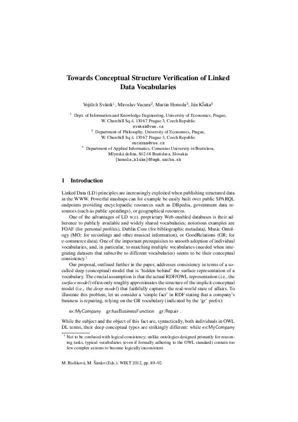 (PDF) Towards Conceptual Structure Verification of Linked Data Vocabularies