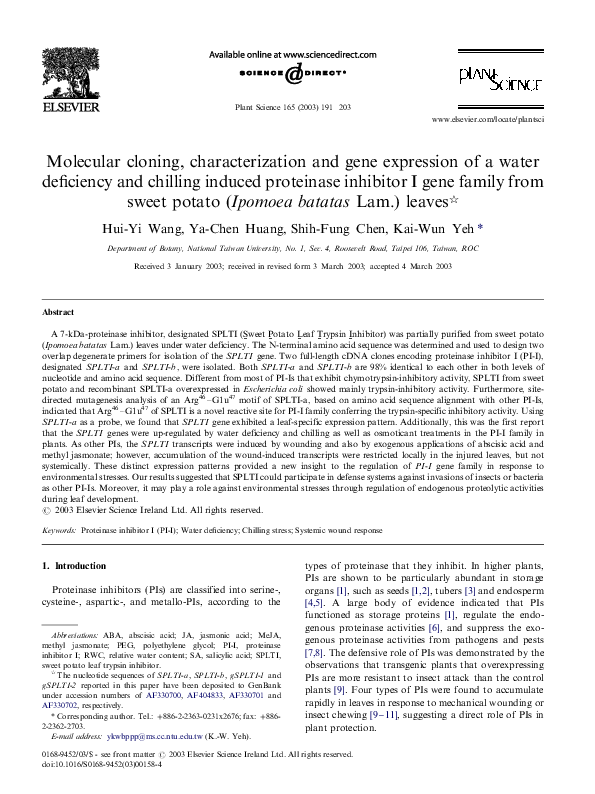 (PDF) Molecular cloning, characterization and gene expression of an ...
