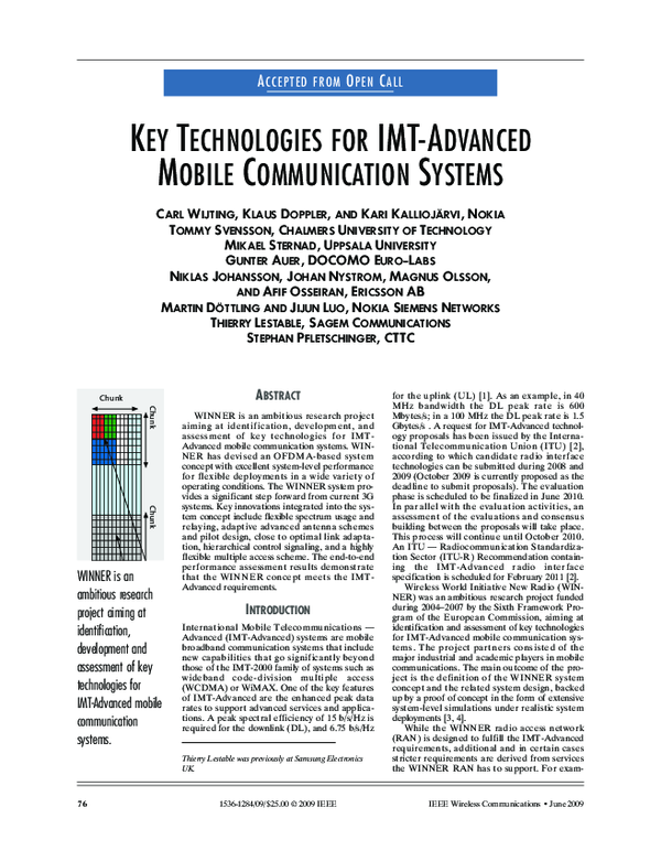 (PDF) Key technologies for IMT-advanced mobile communication systems