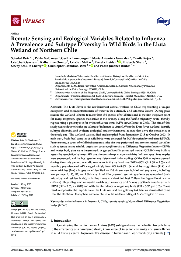 (PDF) Remote Sensing and Ecological Variables Related to Influenza a ...