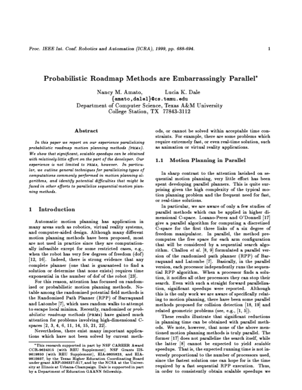 (PDF) Probabilistic roadmap methods are embarrassingly parallel