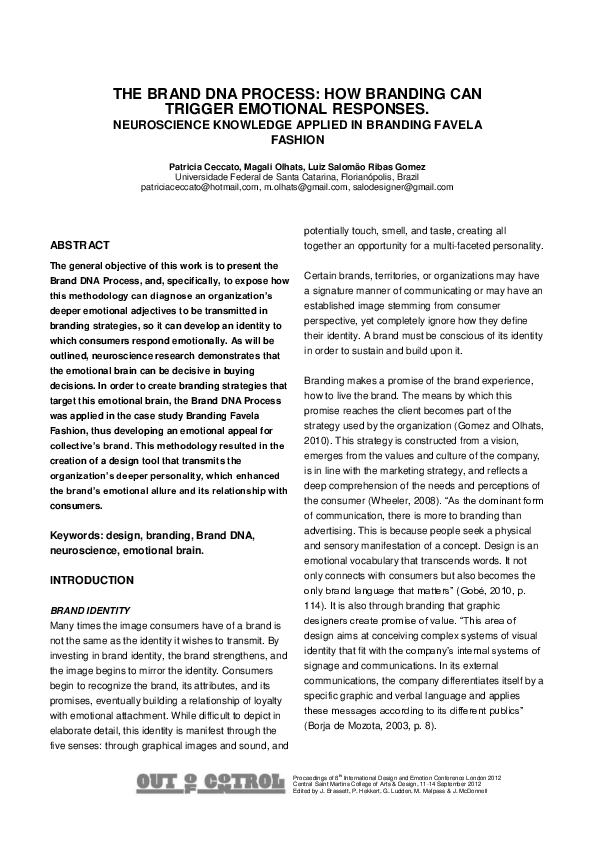(PDF) The Brand DNA Process: How Branding Can Trigger Emotional ...