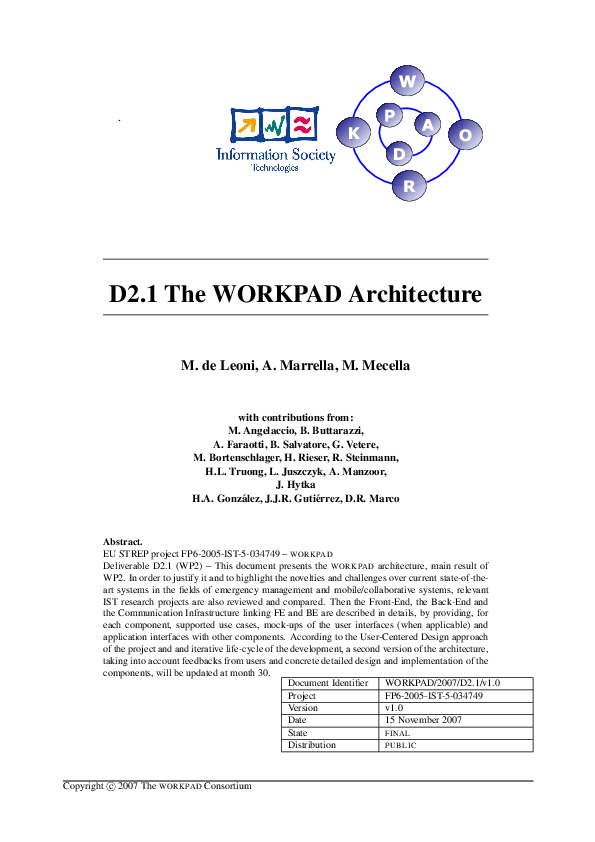 (PDF) D2. 1 The WORKPAD Architecture