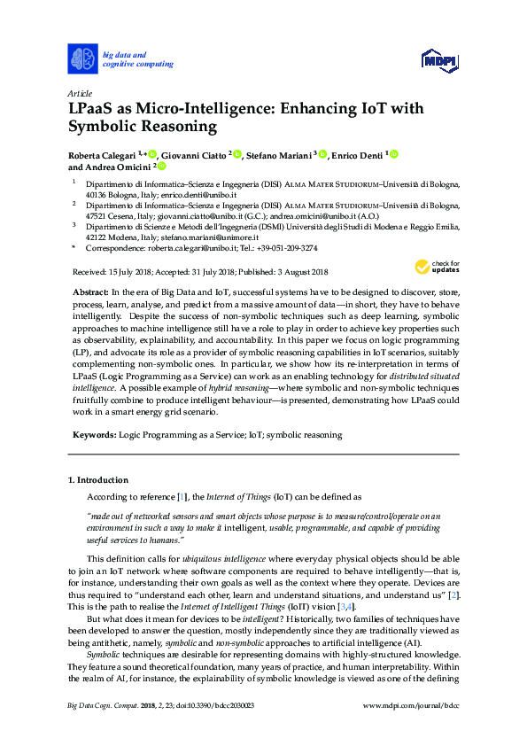 (PDF) LPaaS as Micro-Intelligence: Enhancing IoT with Symbolic Reasoning
