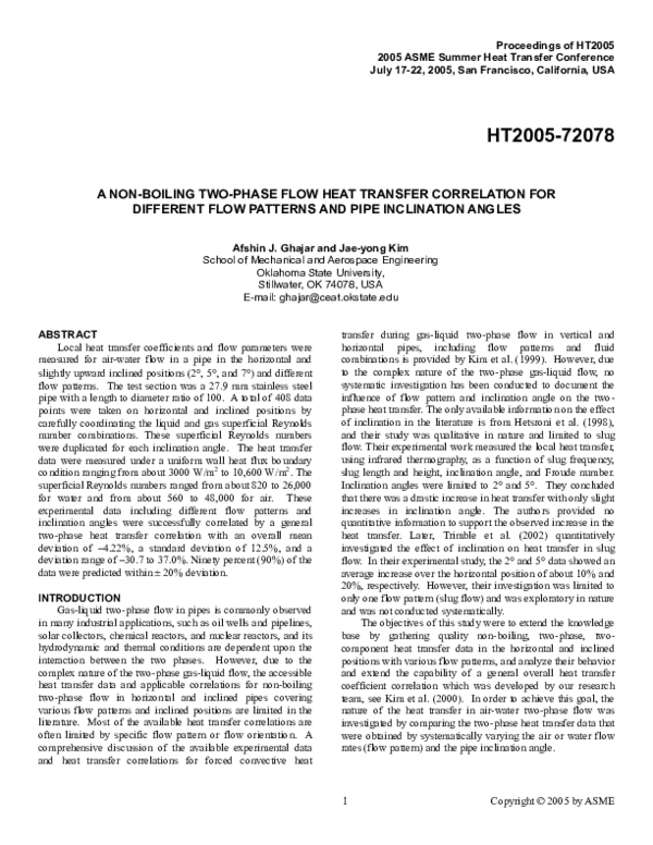 (PDF) A non-boiling two-phase flow heat transfer correlation for ...
