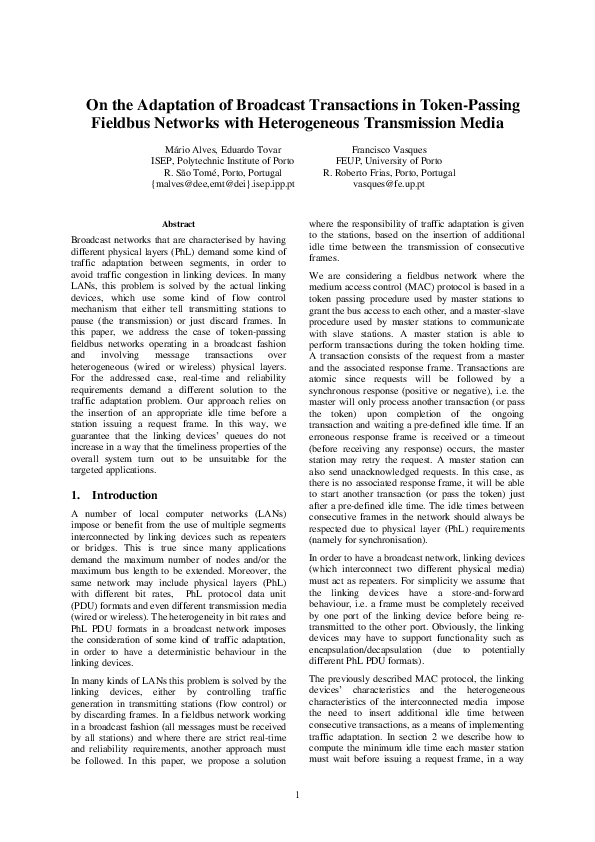 (PDF) On the adaptation of broadcast transactions in token-passing ...