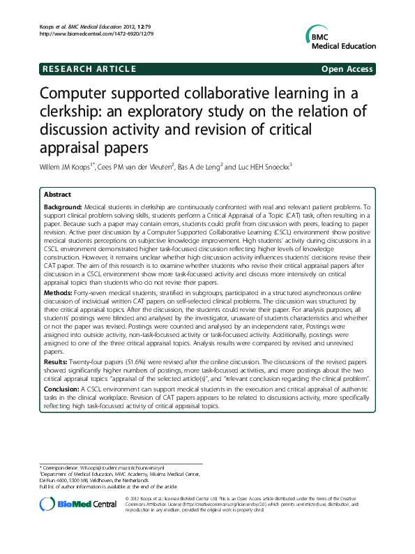 Computer Supported Collaborative Learning: A Review – PSYAAL