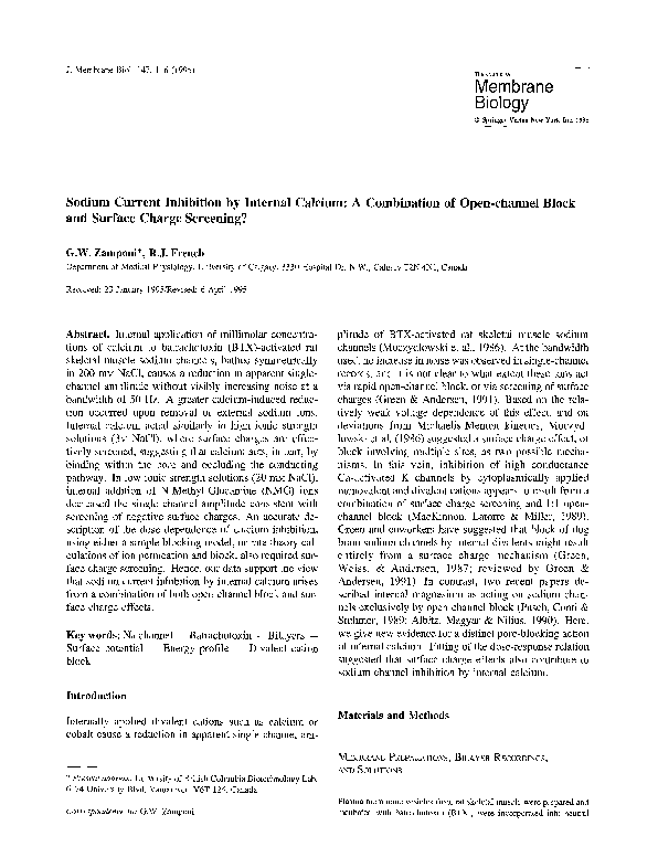 (PDF) Sodium current inhibition by internal calcium: A combination of ...