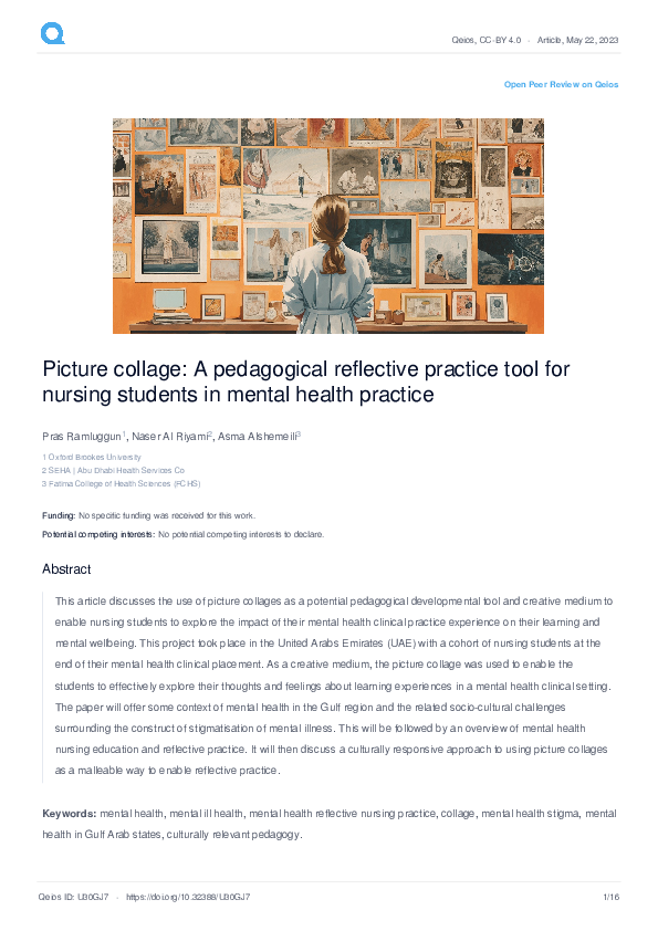 (PDF) Picture collage: A pedagogical reflective practice tool for ...