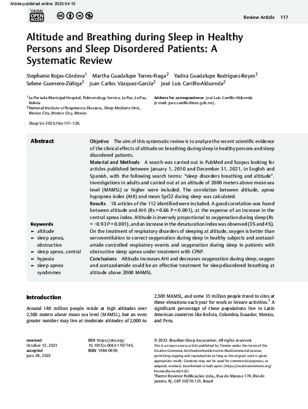 (PDF) Altitude and Breathing during Sleep in Healthy Persons and Sleep ...