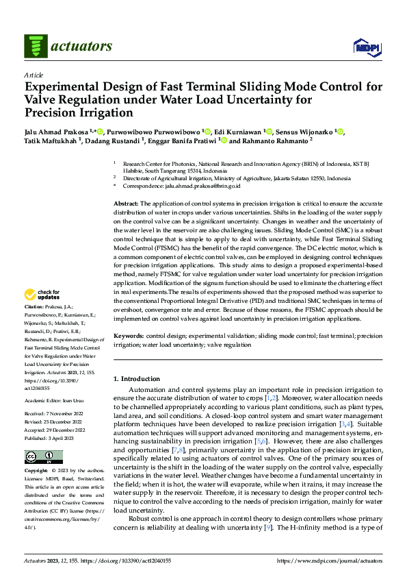 (PDF) Experimental Design of Fast Terminal Sliding Mode Control for ...