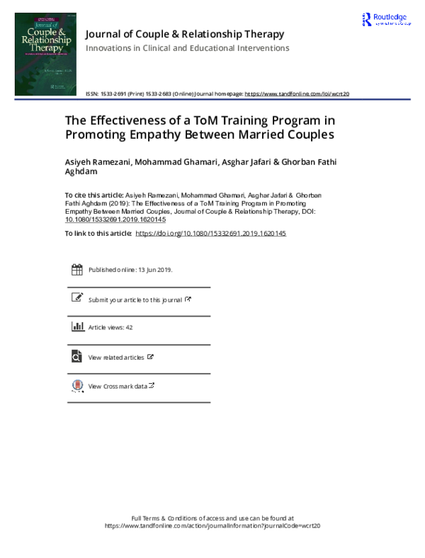 (PDF) The Effectiveness of a ToM Training Program in Promoting Empathy ...