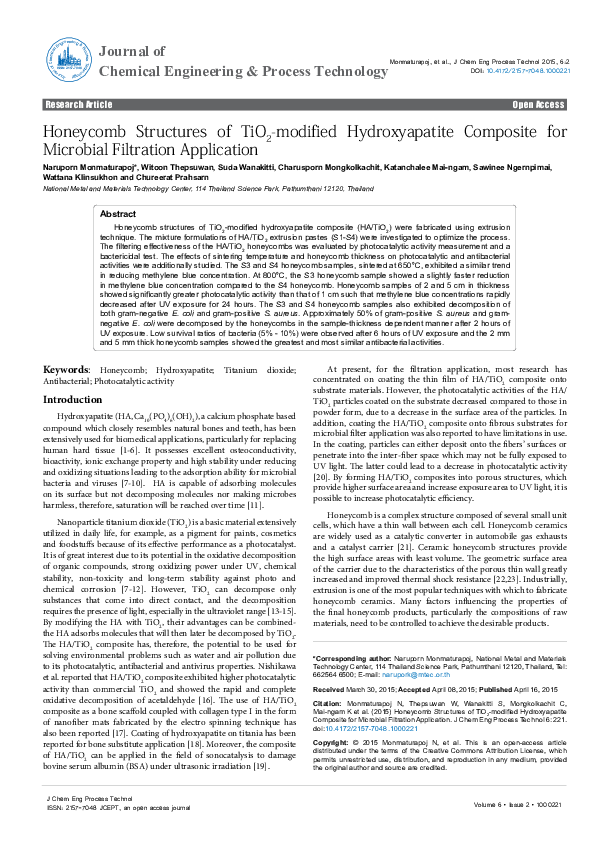 (PDF) Honeycomb Structures of TiO2-modified Hydroxyapatite Composite ...