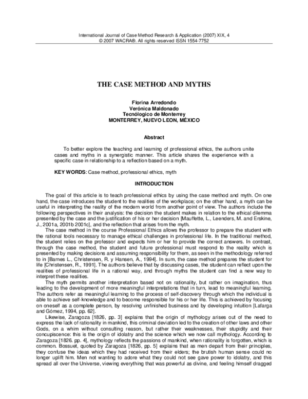 (PDF) The Case Method and Myths