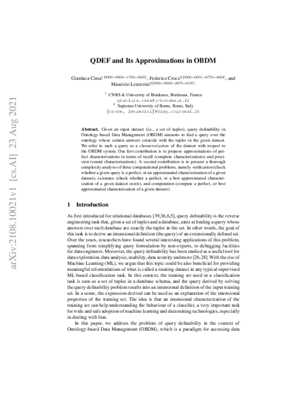(PDF) QDEF and Its Approximations in OBDM