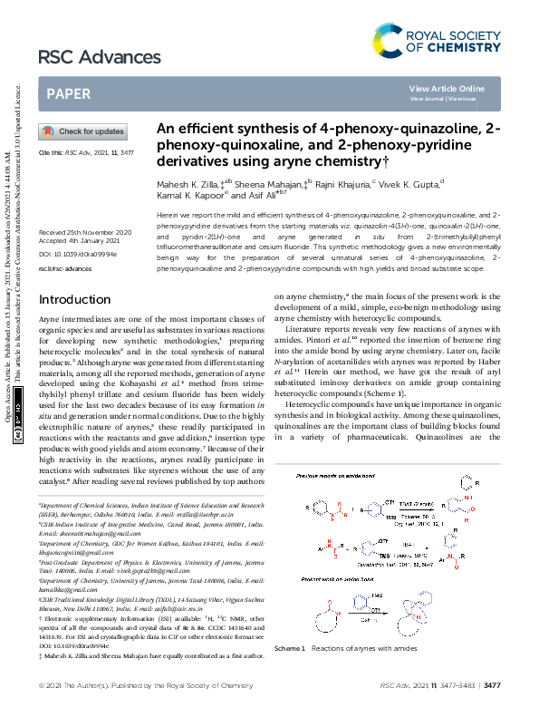 (PDF) An efficient synthesis of 4-phenoxy-quinazoline, 2-phenoxy ...