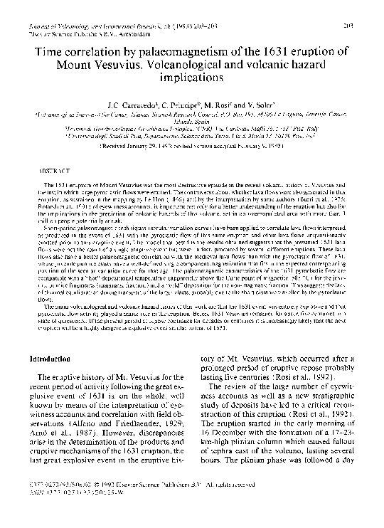 (PDF) Time correlation by of the 1631 eruption of Mount