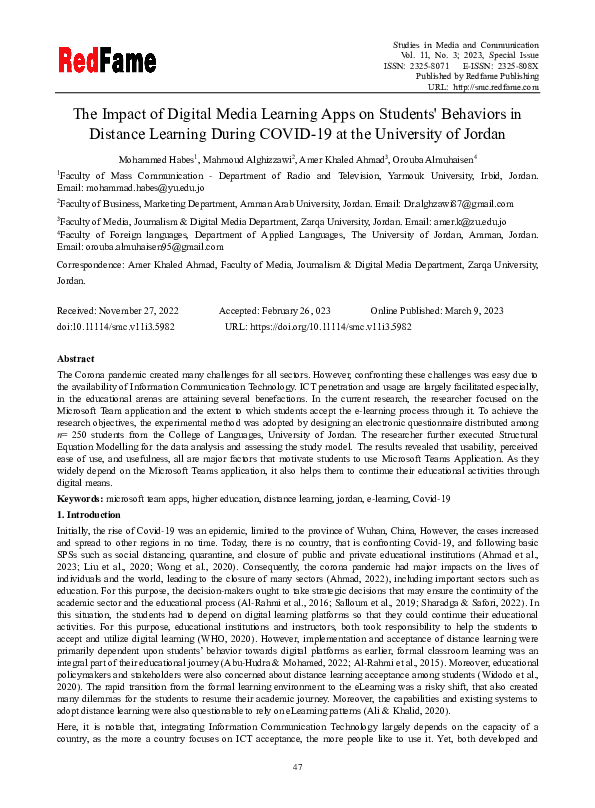 (PDF) The Impact of Digital Media Learning Apps on Students' Behaviors ...