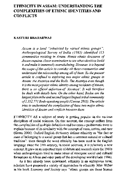 (PDF) Ethnicity in Assam: Understanding the Complexities of Ethnic ...