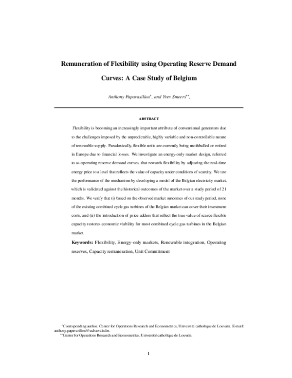 (PDF) Remuneration of Flexibility using Operating Reserve Demand Curves ...
