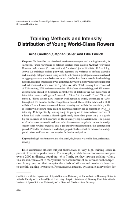 (PDF) Training Methods and Intensity Distribution of Young World-Class ...