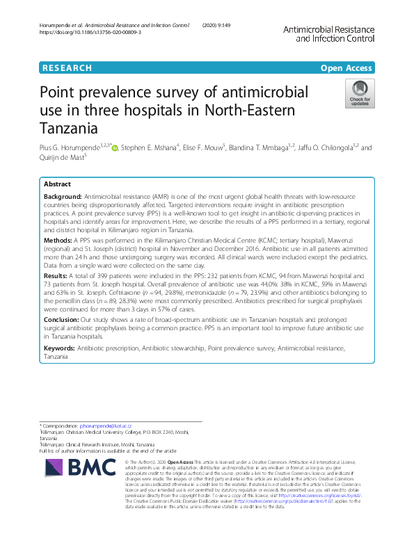 (PDF) Point prevalence survey of antimicrobial use in Chinese hospitals ...