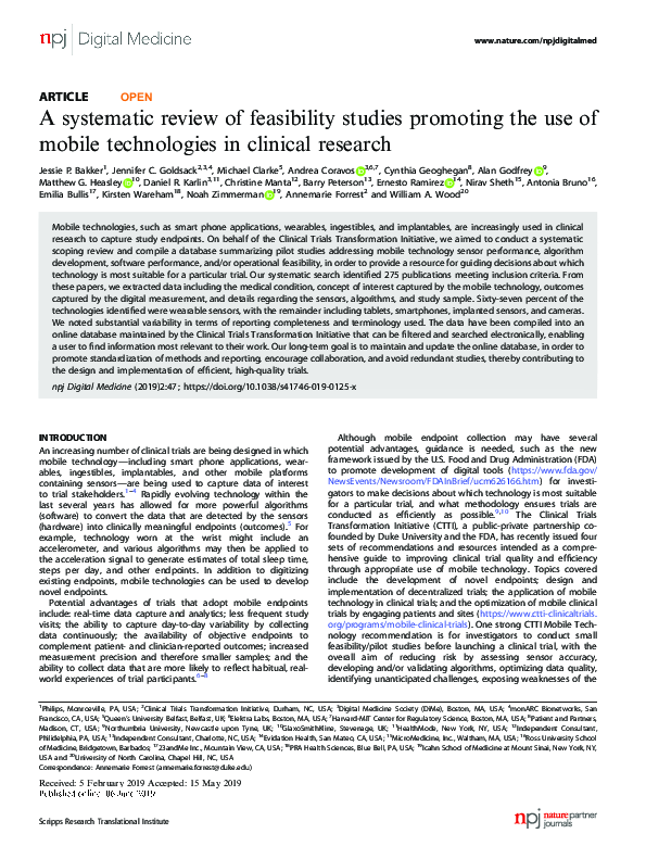 (PDF) A systematic review of feasibility studies promoting the use of ...