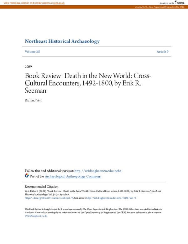 (PDF) Book Review: Death in the New World: Cross-Cultural Encounters ...