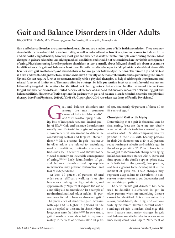 (PDF) Gait and balance disorders in older adults