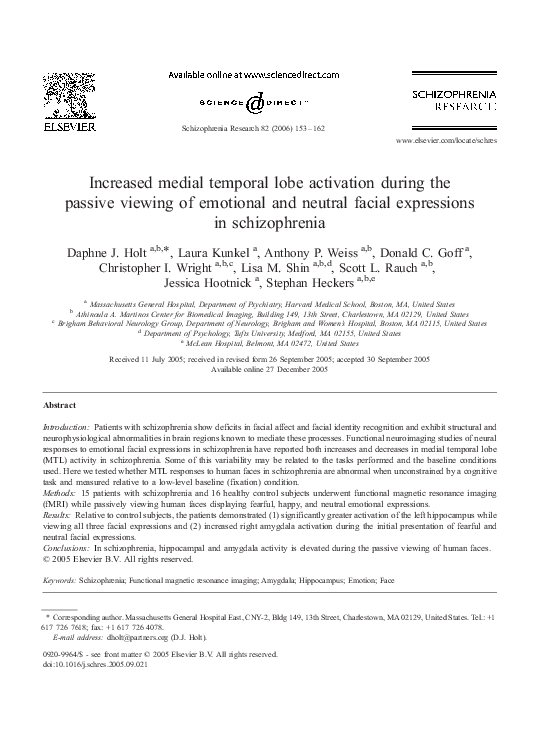 (PDF) Increased medial temporal lobe activation during the passive ...