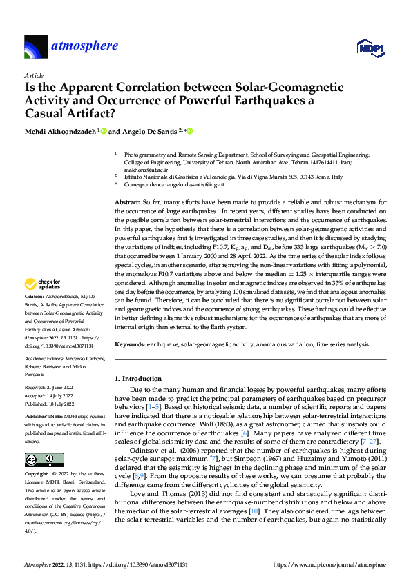 (PDF) Is the Apparent Correlation between Solar-Geomagnetic Activity ...