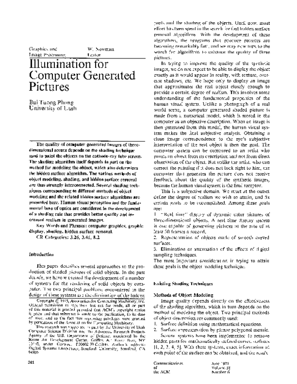 (PDF) Illumination for computer generated pictures