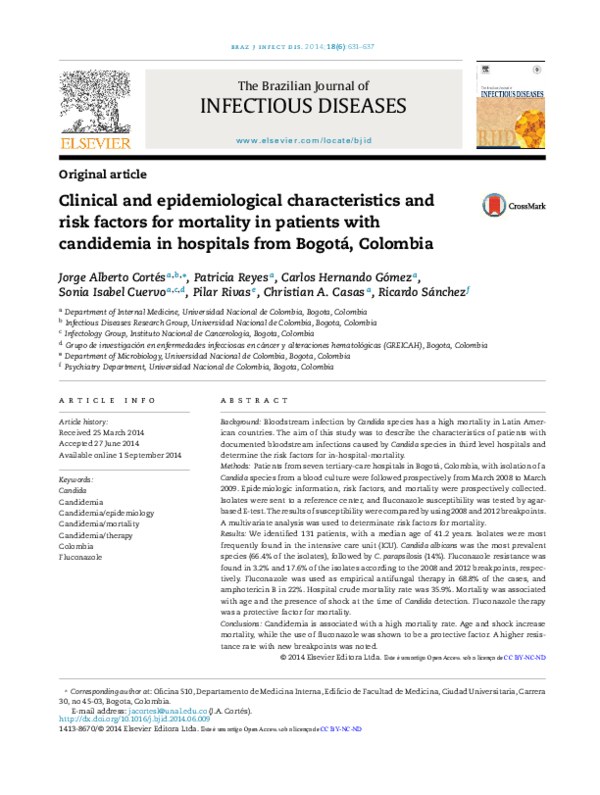 (PDF) Clinical and epidemiological characteristics and risk factors for ...