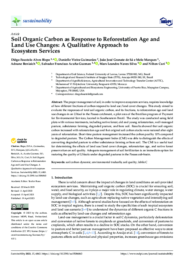 (PDF) Soil Organic Carbon as Response to Reforestation Age and Land Use ...