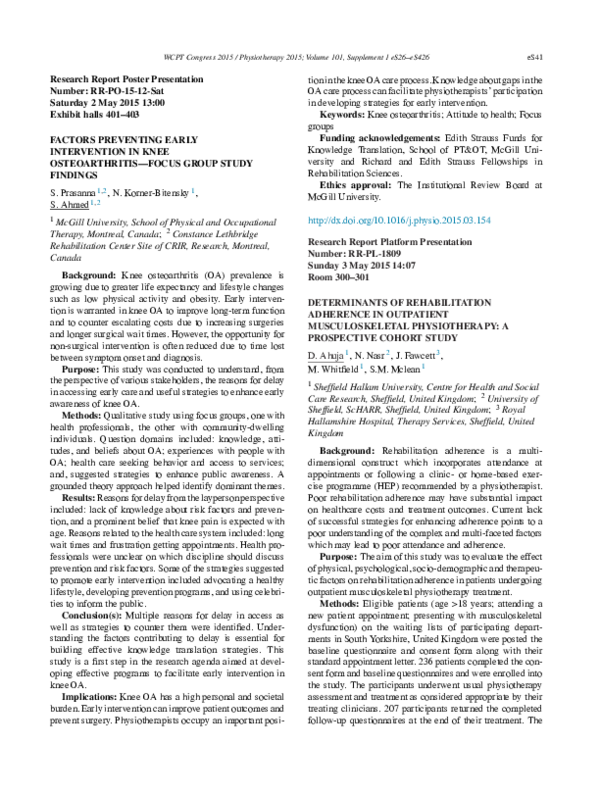 (PDF) Determinants of rehabilitation adherence in outpatient