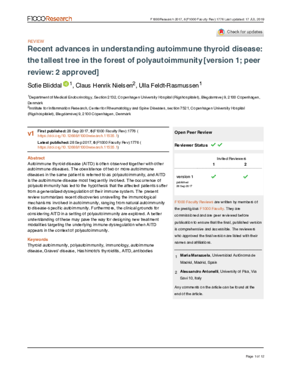 (PDF) Recent advances in understanding autoimmune thyroid disease: the ...